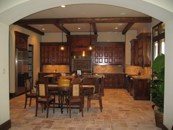 Custom built luxury home kitchen by award-winning Watermark Builders founded by Gary Lee in Bellaire Texas
