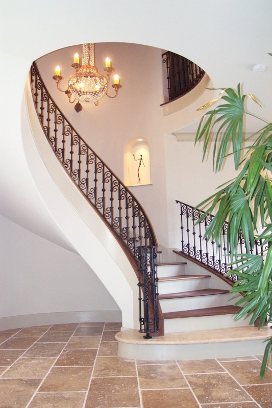 Bellaire, Texas showcase home with hand forged stair rails by Watermark Builders