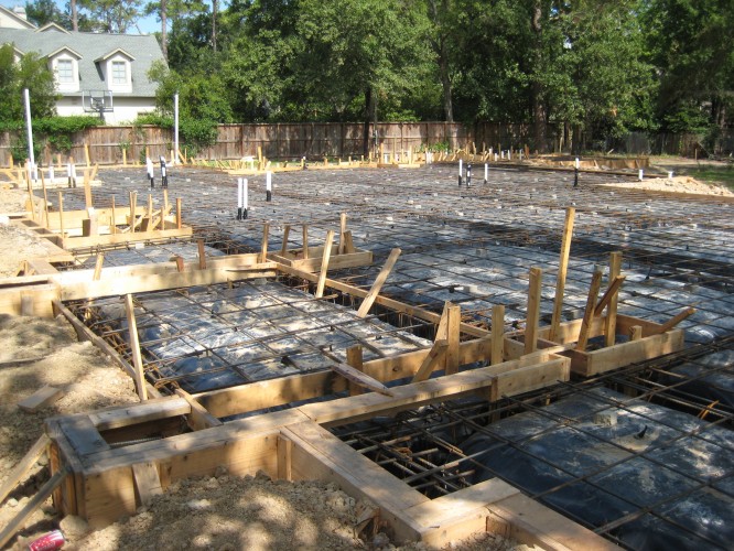Foundation framing before concrete pour on new home built by award winning Watermark Builders